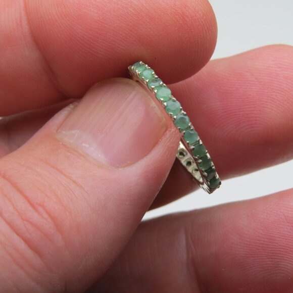 Genuine Emerald *925 Sterling Silver Ring - Picture 6 of 9